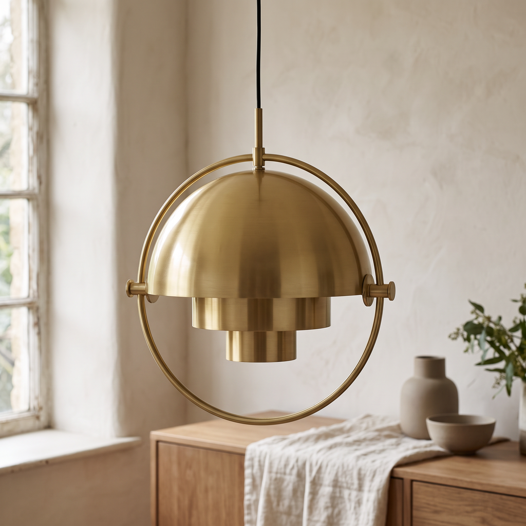 Ring & Layered Dome Metal Pendant Light