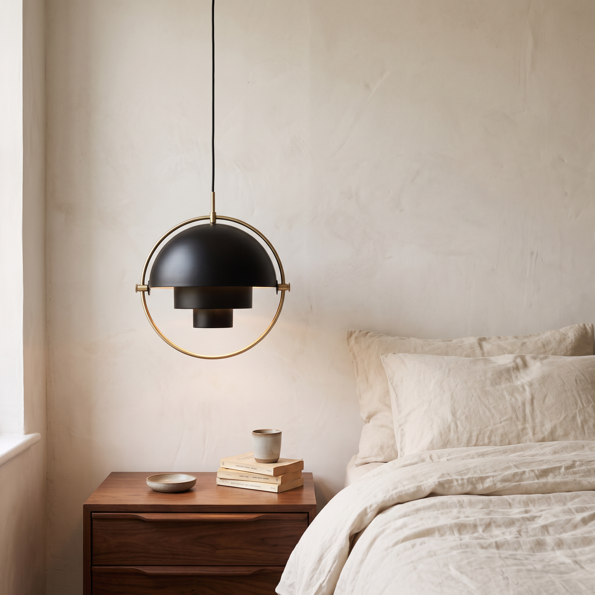 Ring & Layered Dome Metal Pendant Light