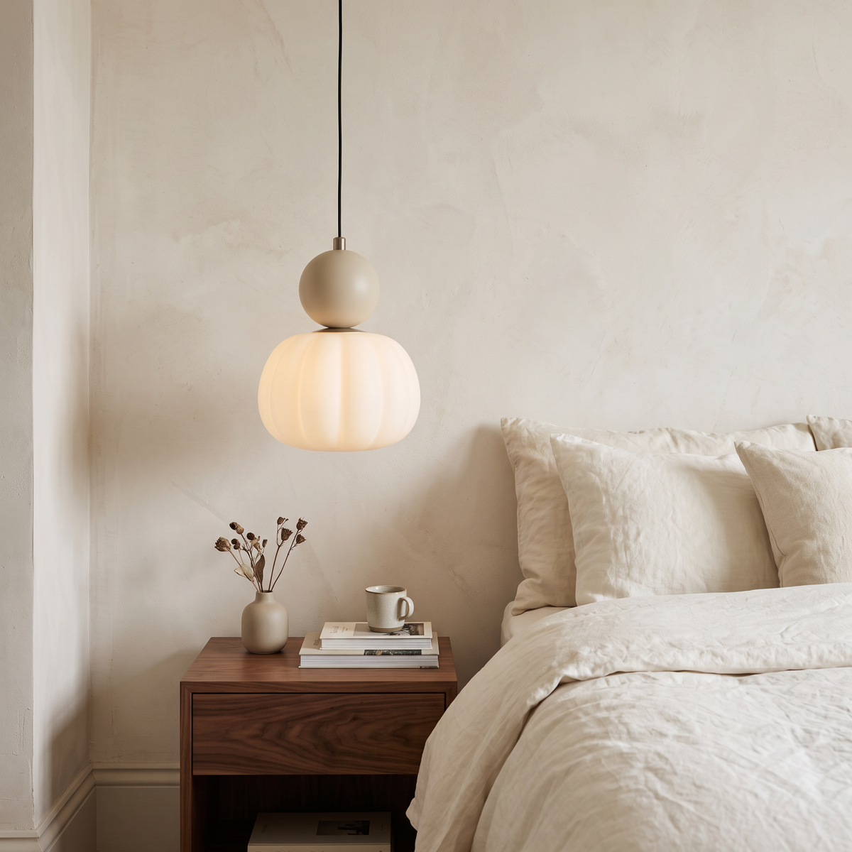Pumpkin Glass Pendant Light | Single or Triple