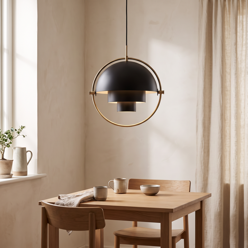 Ring & Layered Dome Metal Pendant Light