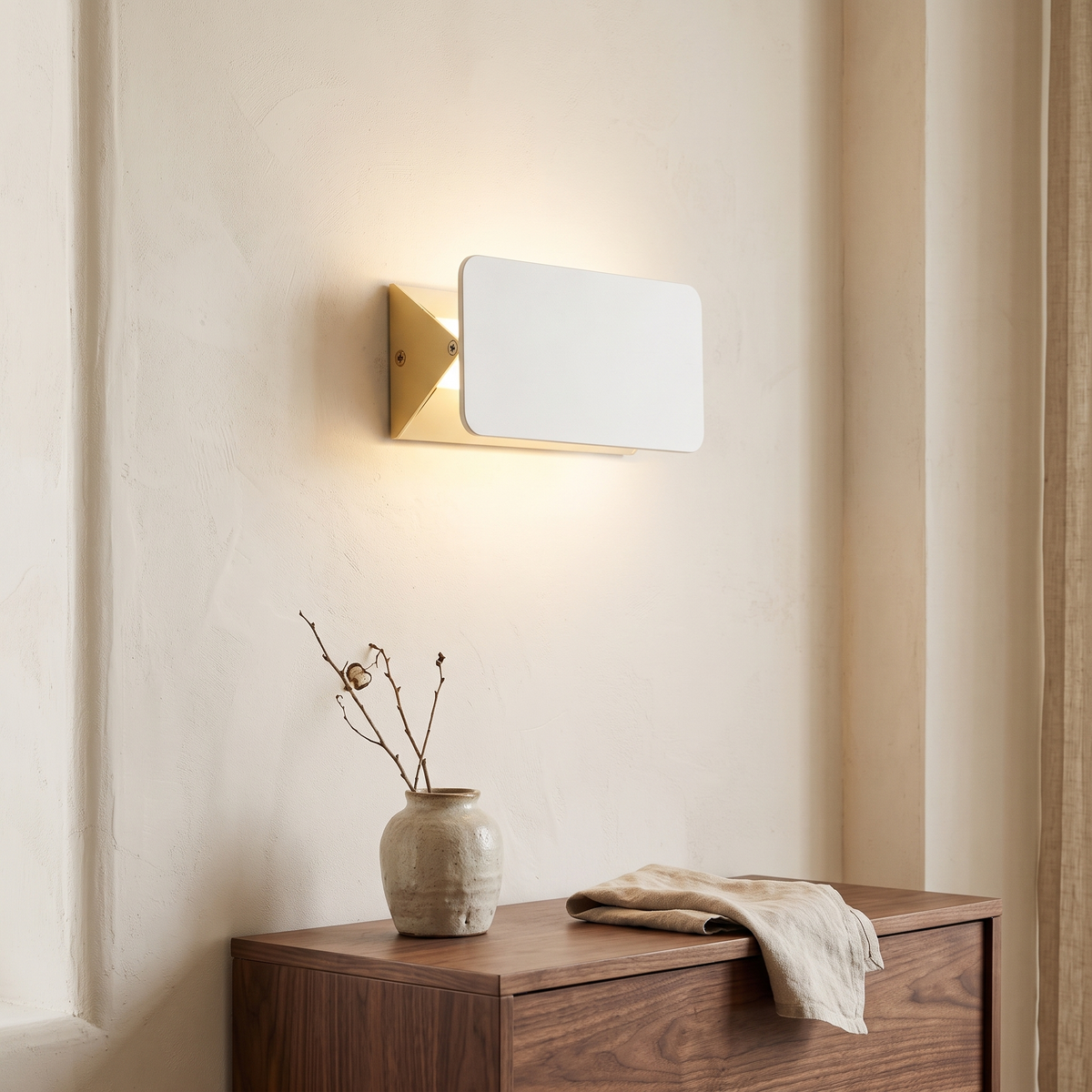 White Rectangular LED Wall Light