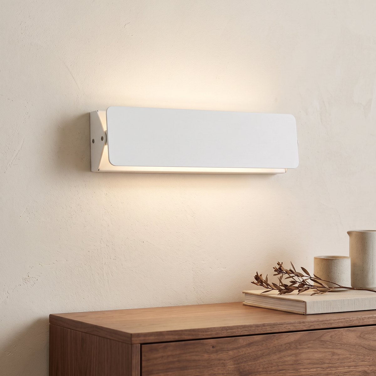 White Rectangular LED Wall Light