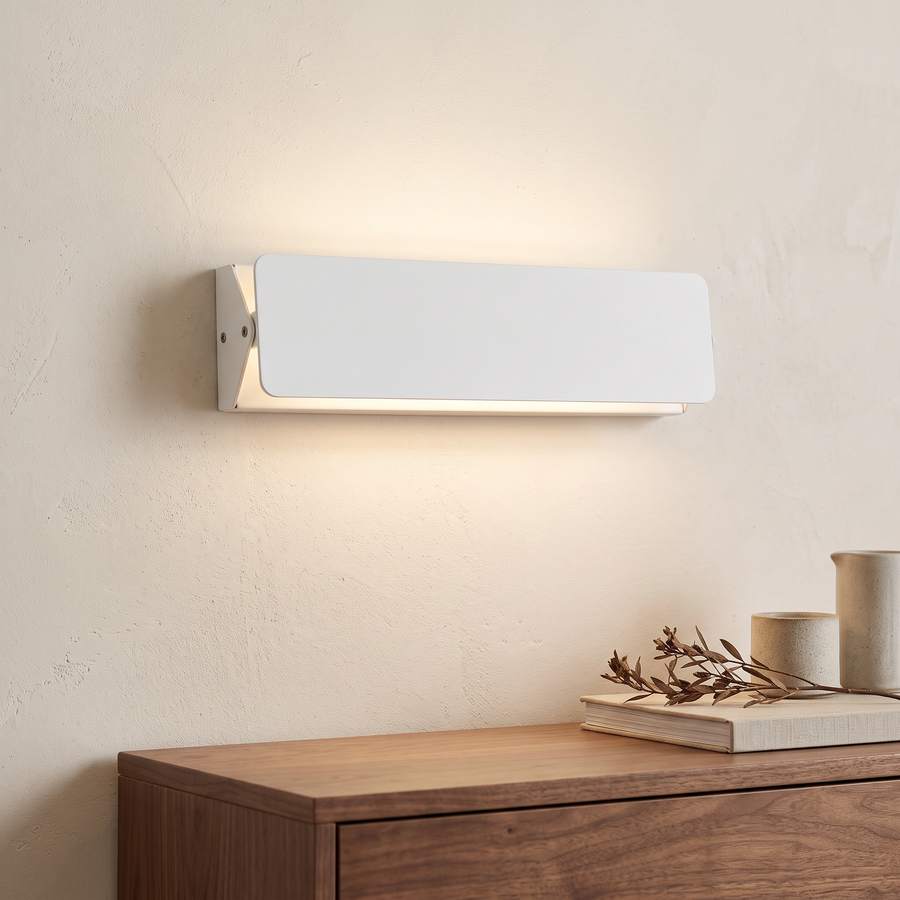 White Rectangular LED Wall Light