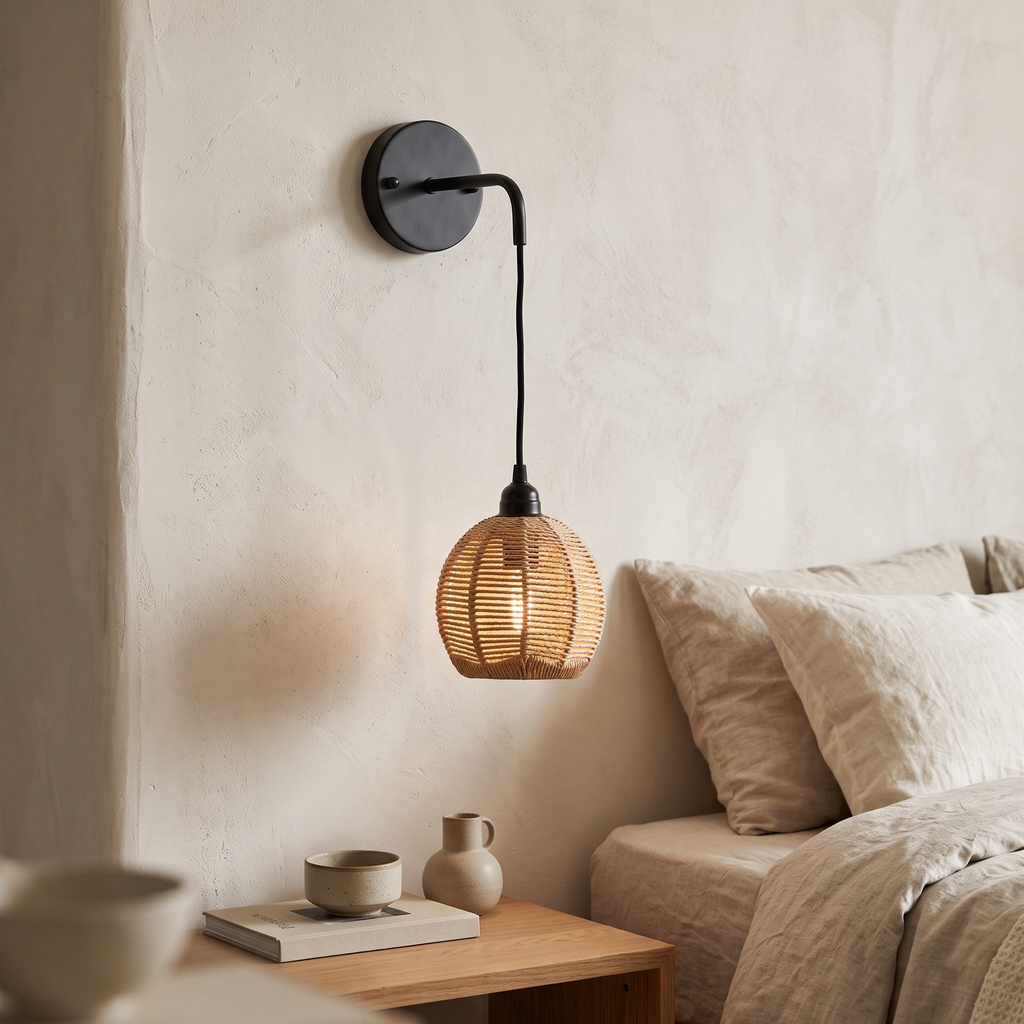 Rattan Drop Wall Light