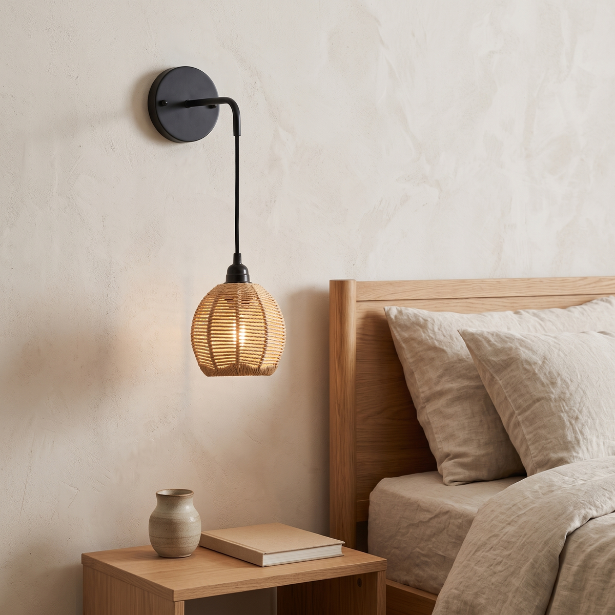 Rattan Drop Wall Light
