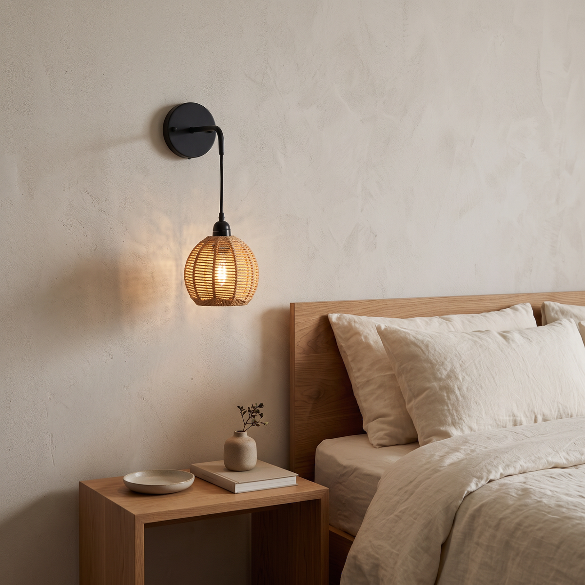 Rattan Drop Wall Light