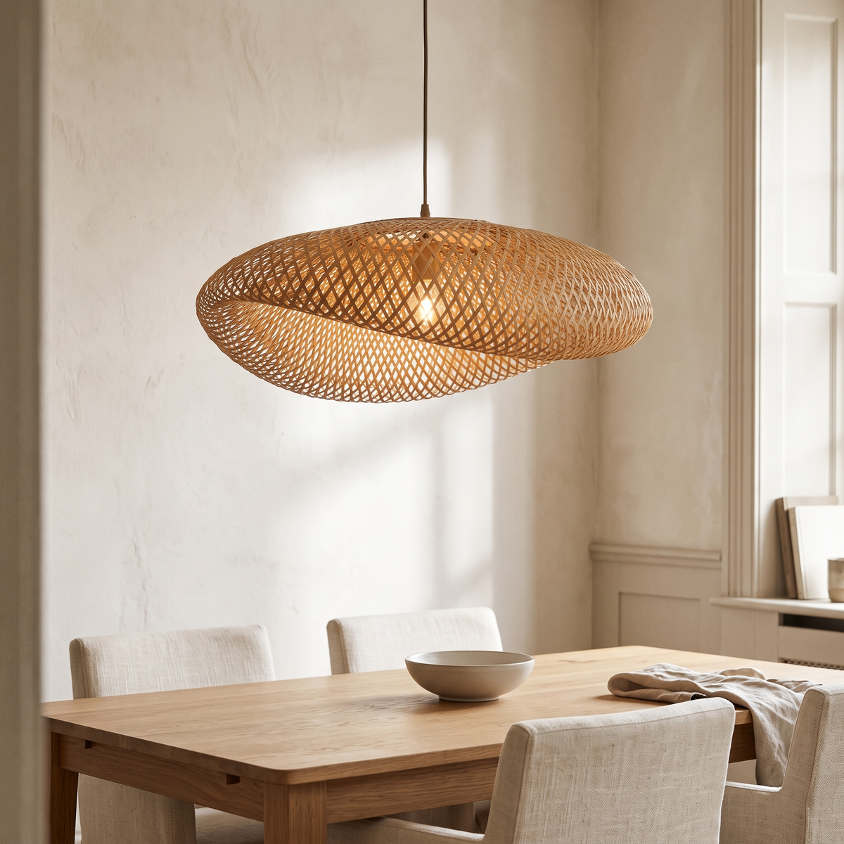 BambooBoho Woven Pendant Lampshade