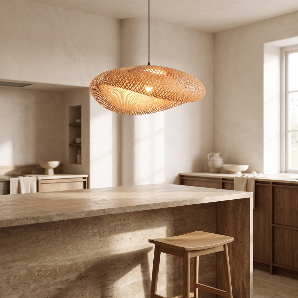 BambooBoho Woven Pendant Lampshade