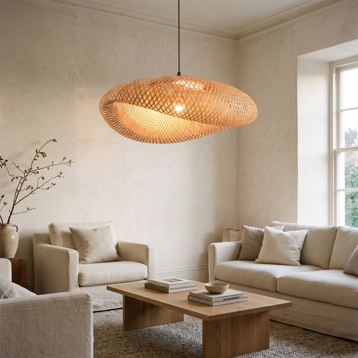 BambooBoho Woven Pendant Lampshade