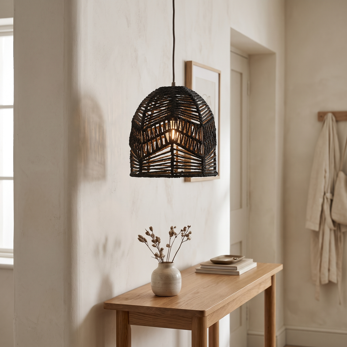 Woven Paper Rope Bell Lampshade