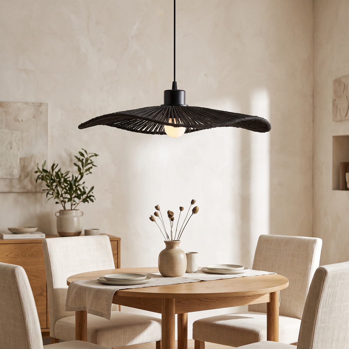 Wave Paper Rope Pendant Lampshade