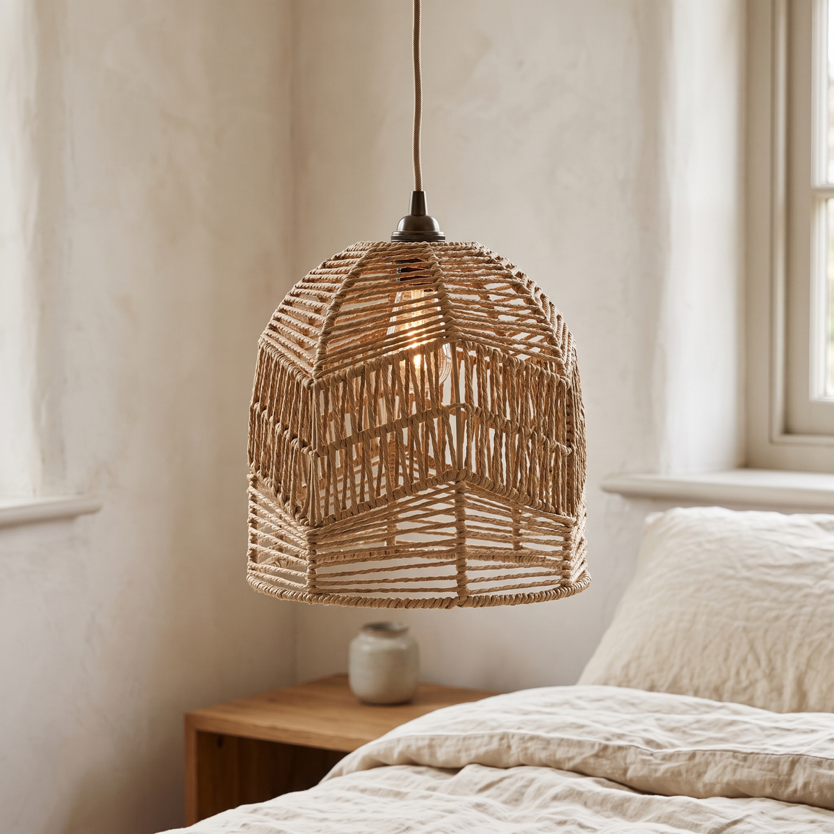 Woven Paper Rope Bell Lampshade