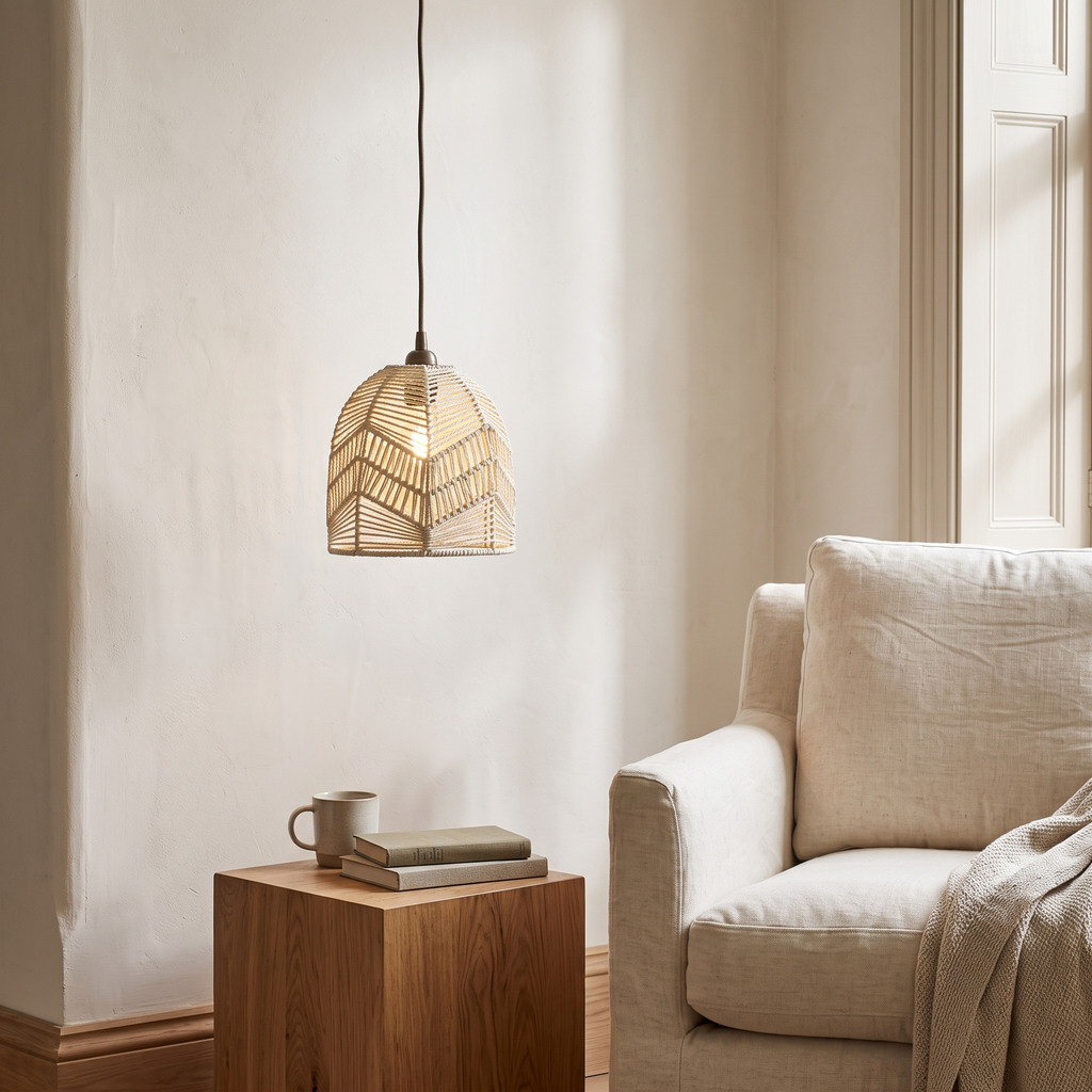 Woven Paper Rope Bell Lampshade