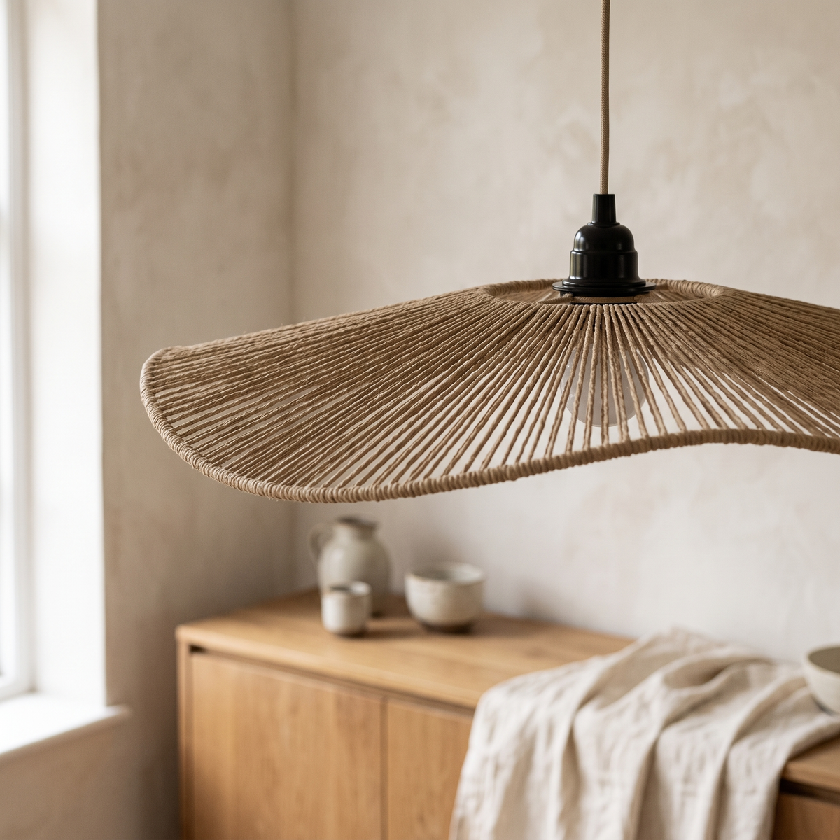 Wave Paper Rope Pendant Lampshade
