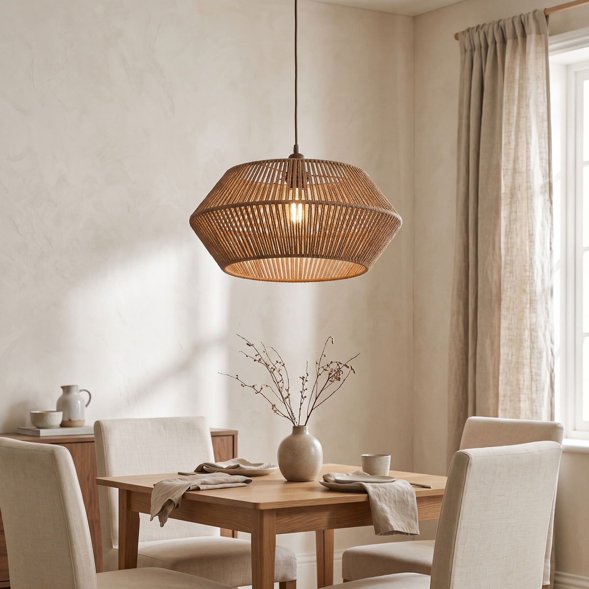 Geometric Paper Rope Pendant Lampshade