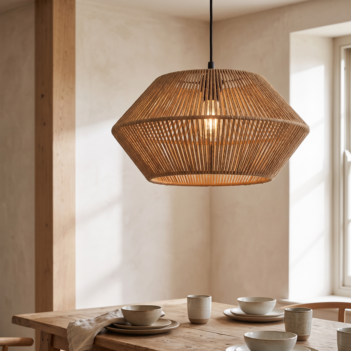 Geometric Paper Rope Pendant Lampshade