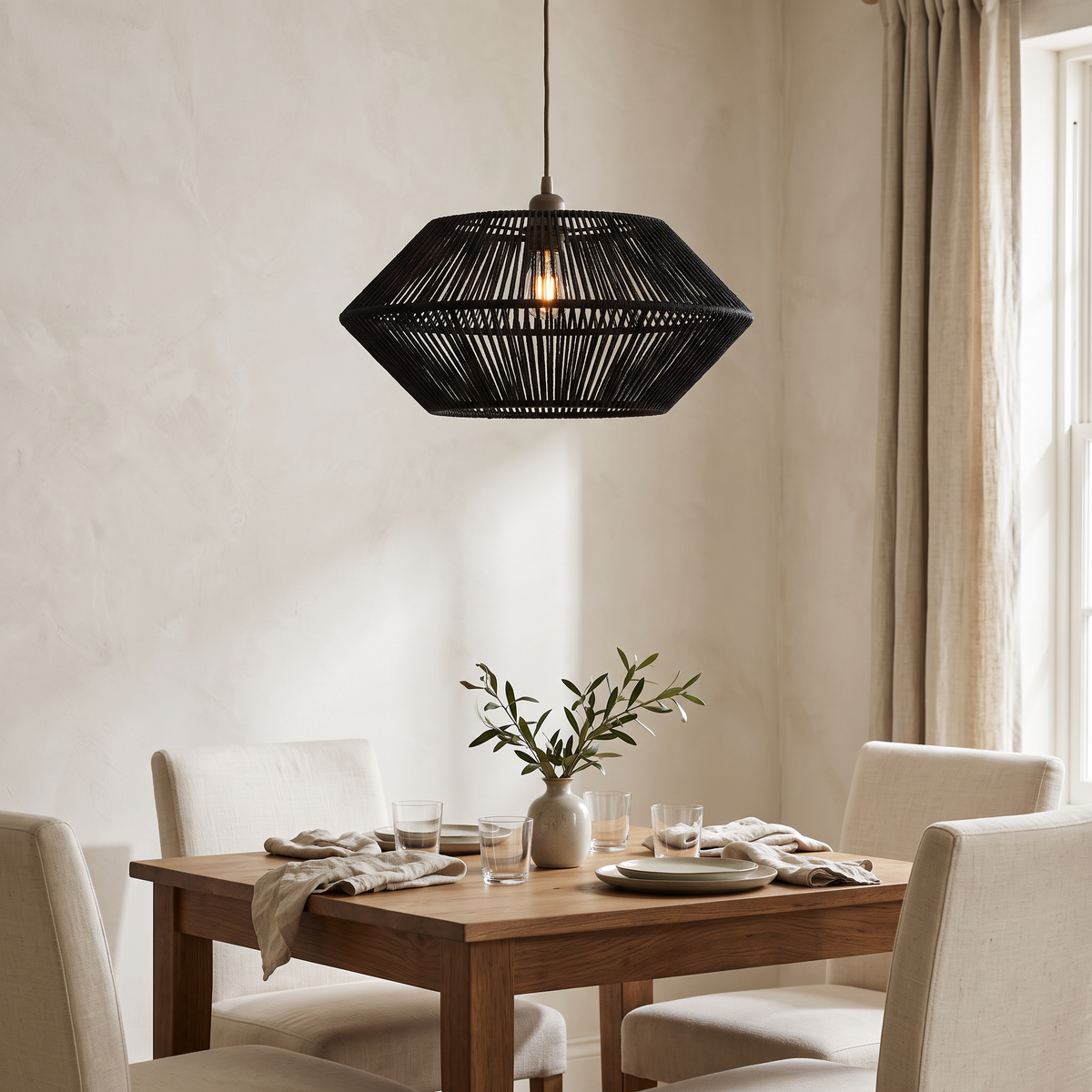 Geometric Paper Rope Pendant Lampshade