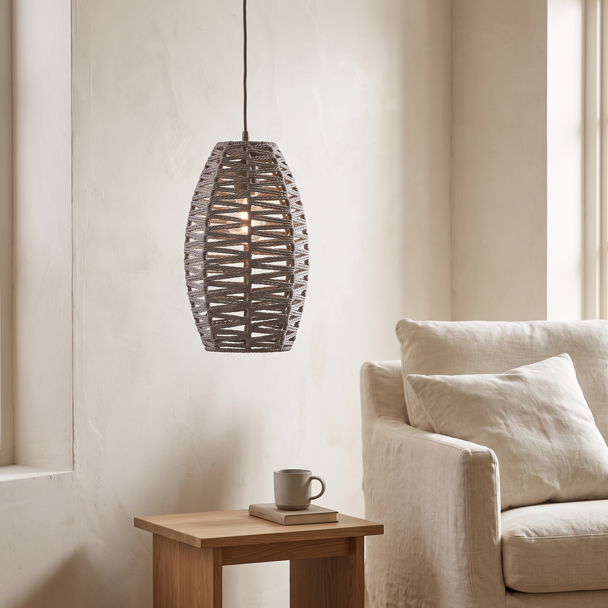 Oval Woven Paper Rope Lampshade