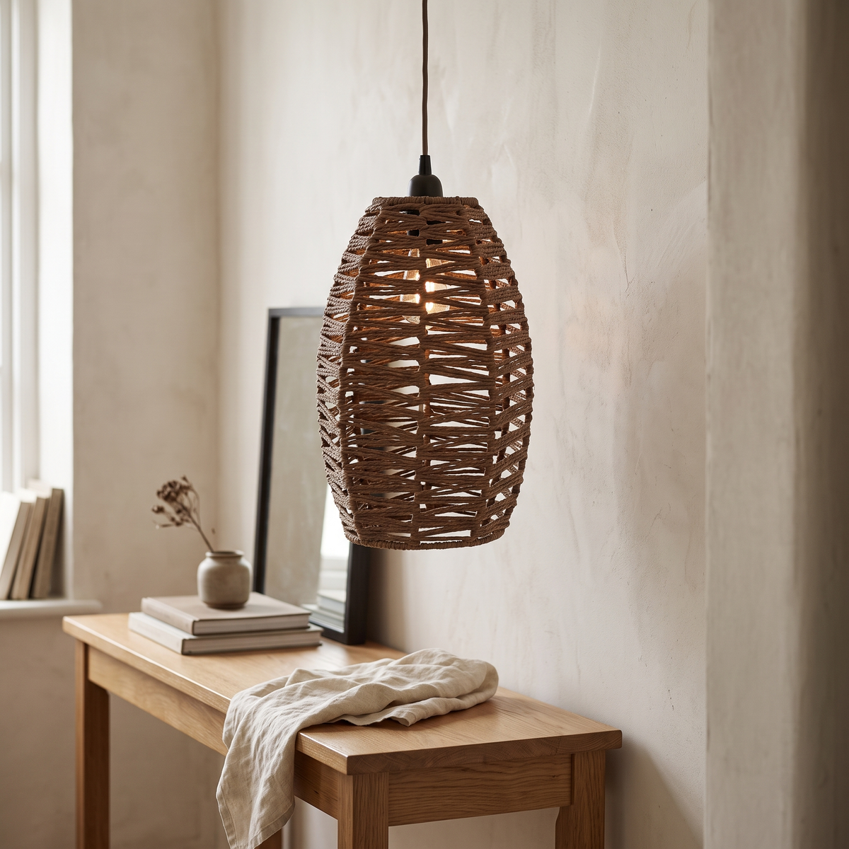 Oval Woven Paper Rope Lampshade