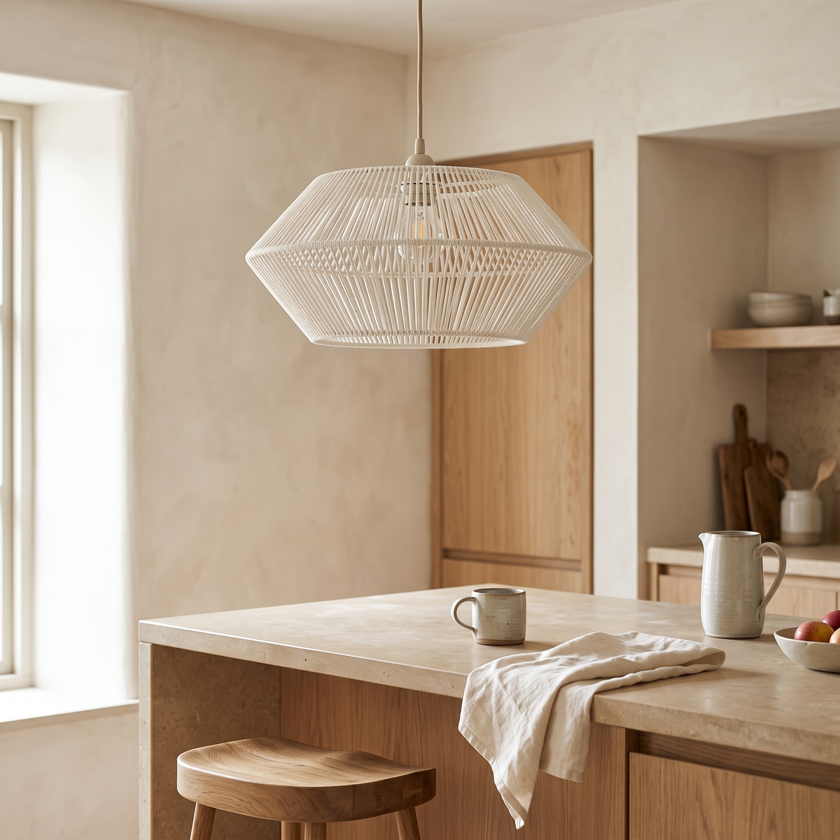 Geometric Paper Rope Pendant Lampshade