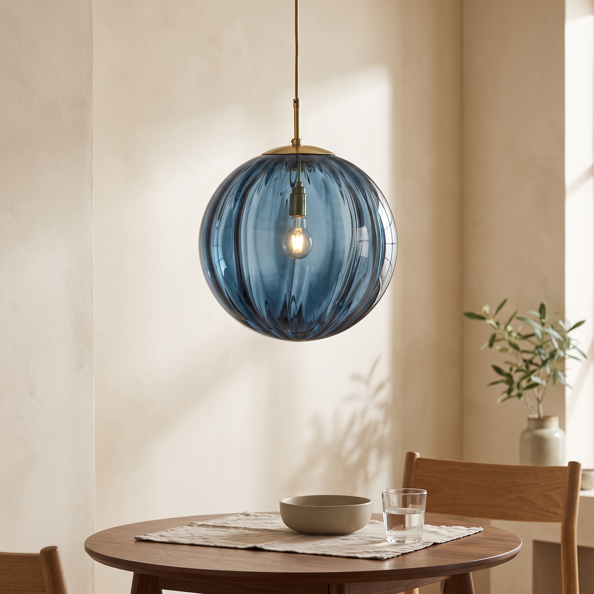 Coloured Glass Ball Pendant Light