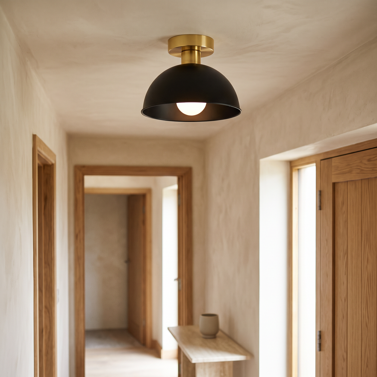 Klara Matte Metal Semi Flush Ceiling Light