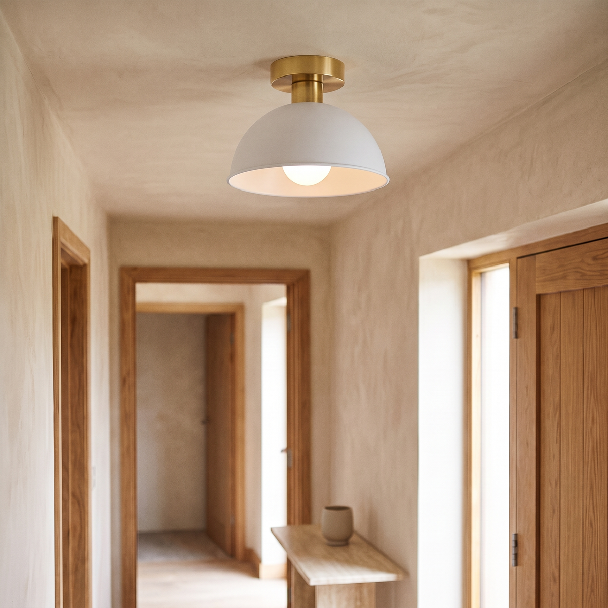 Klara Matte Metal Semi Flush Ceiling Light