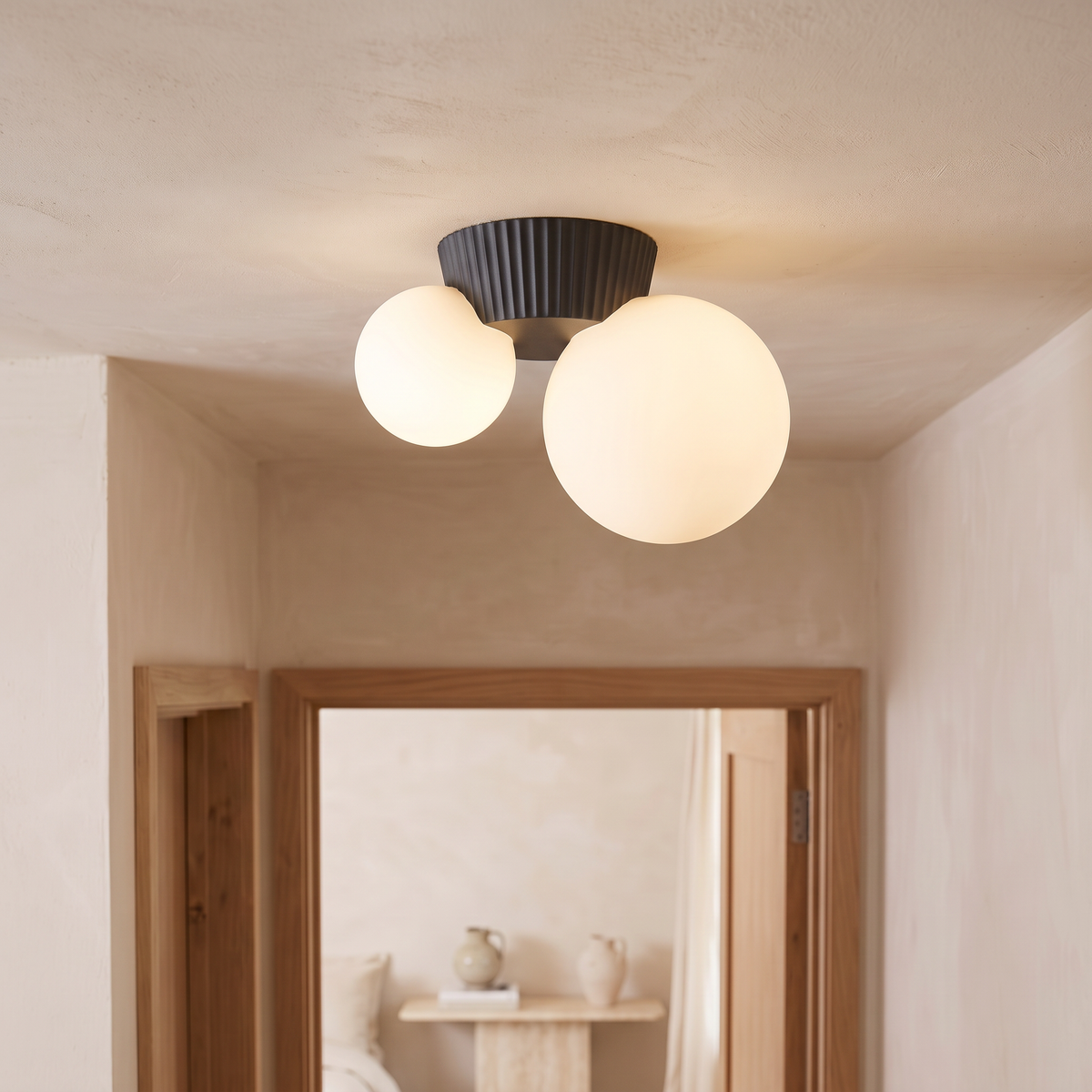 Luméa Frosted Glass Double Globe Ceiling Light