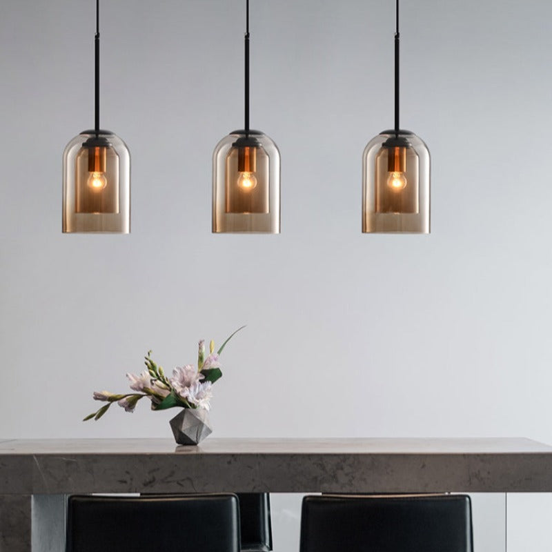 Mica Double Glass Pendant Light