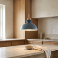 Viggo Metal & Wood Dome Pendant Light